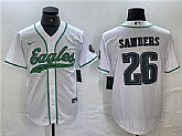 Men's Philadelphia Eagles #26 Saquon Barkley White Cool Base Baseball Stitched Jersey,baseball caps,new era cap wholesale,wholesale hats